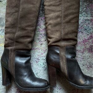 Nine West Brown Leather Knee-High Boots